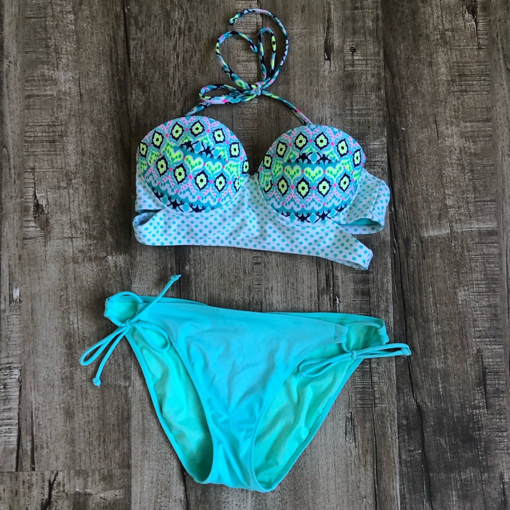 Victoria’s Secret Xhilaration Mint Bustier Bikini
